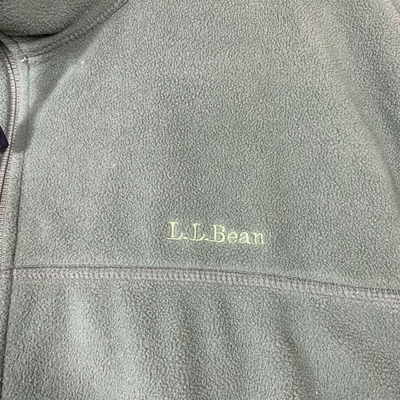 L.L. Bean Polartec Full-Zip Green Fleece Jacket With Mesh Lining Mens size LG - Picture 7 of 16